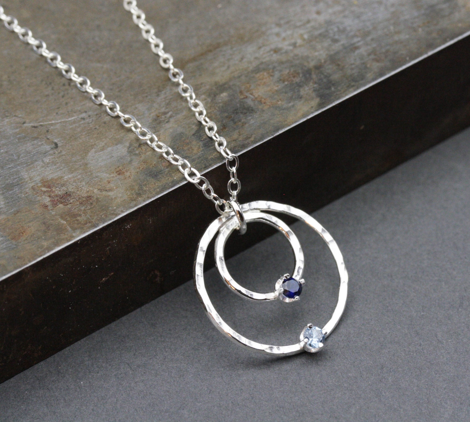 2 Stone Birthstone Necklace