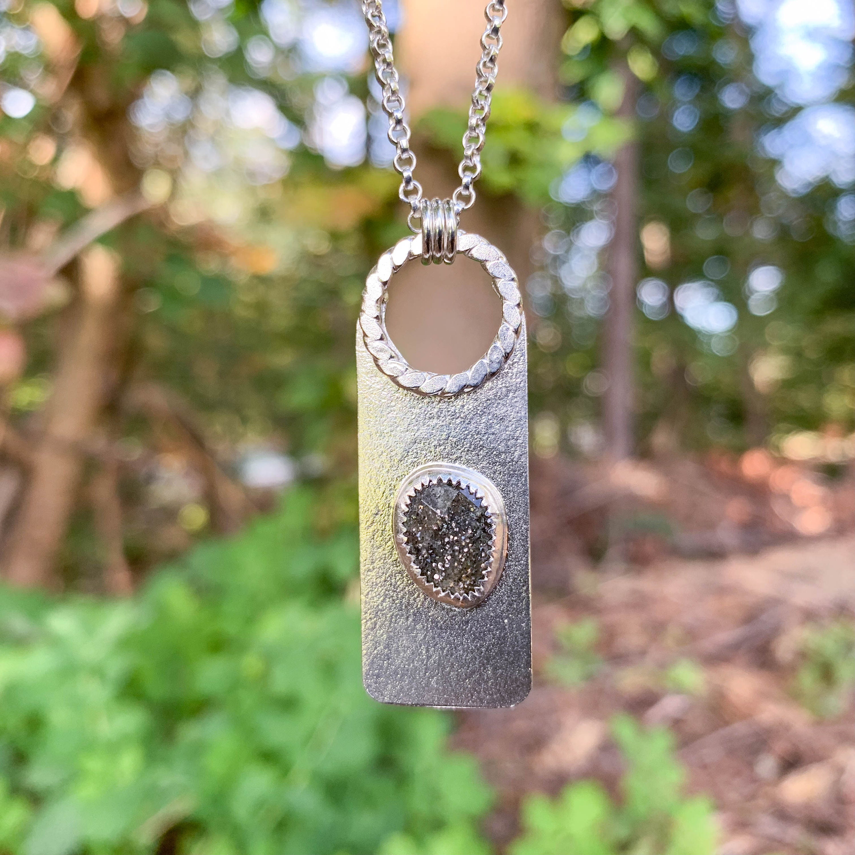 Midnight Quartzite Rectangle Necklace