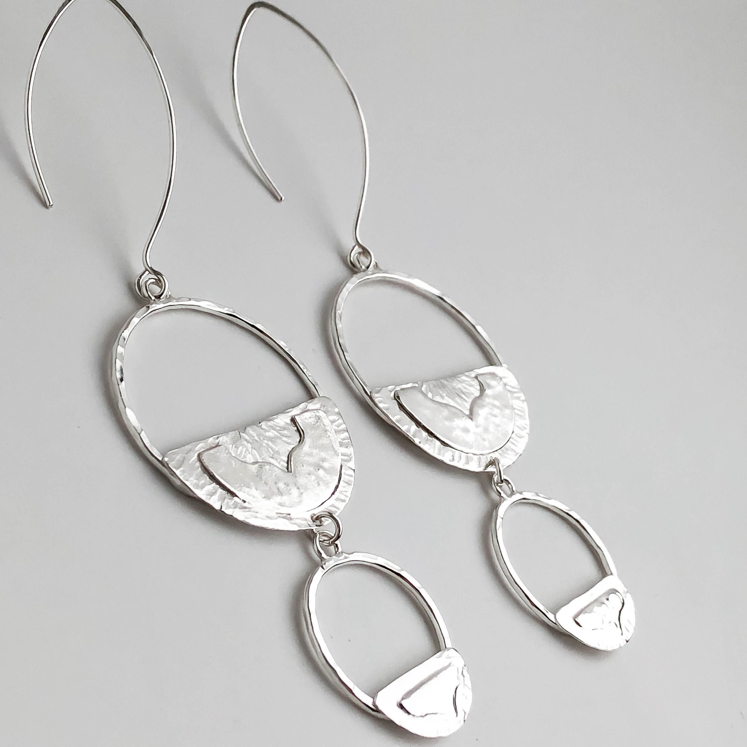 Silver Statement Dangle Earrings