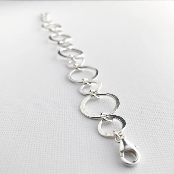 Hammered Silver Circles Bracelet, Sterling Silver Handmade Chain Bracelet, Silver Jewelry, Everyday Silver Bracelet, Handmade Gifts for Her - Etsy Hammered Silver Circles Bracelet, Sterling Silver Handmade Chain Bracelet, Silver Jewelry, Everyday Silver Bracelet, Handmade Gifts for Her - Etsy