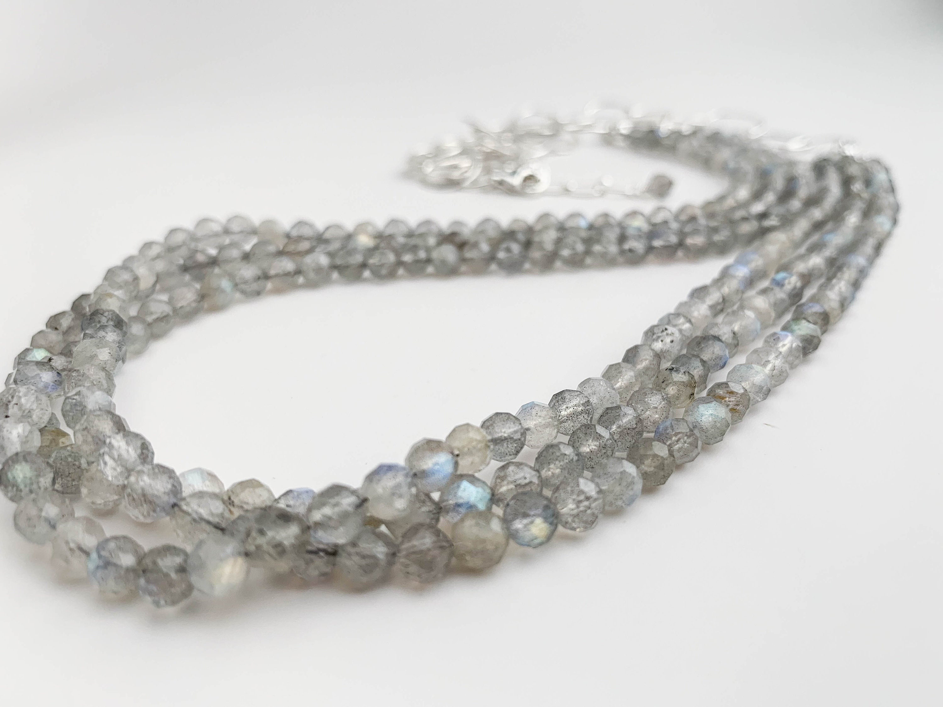 Labradorite and Sterling Silver Long Necklace