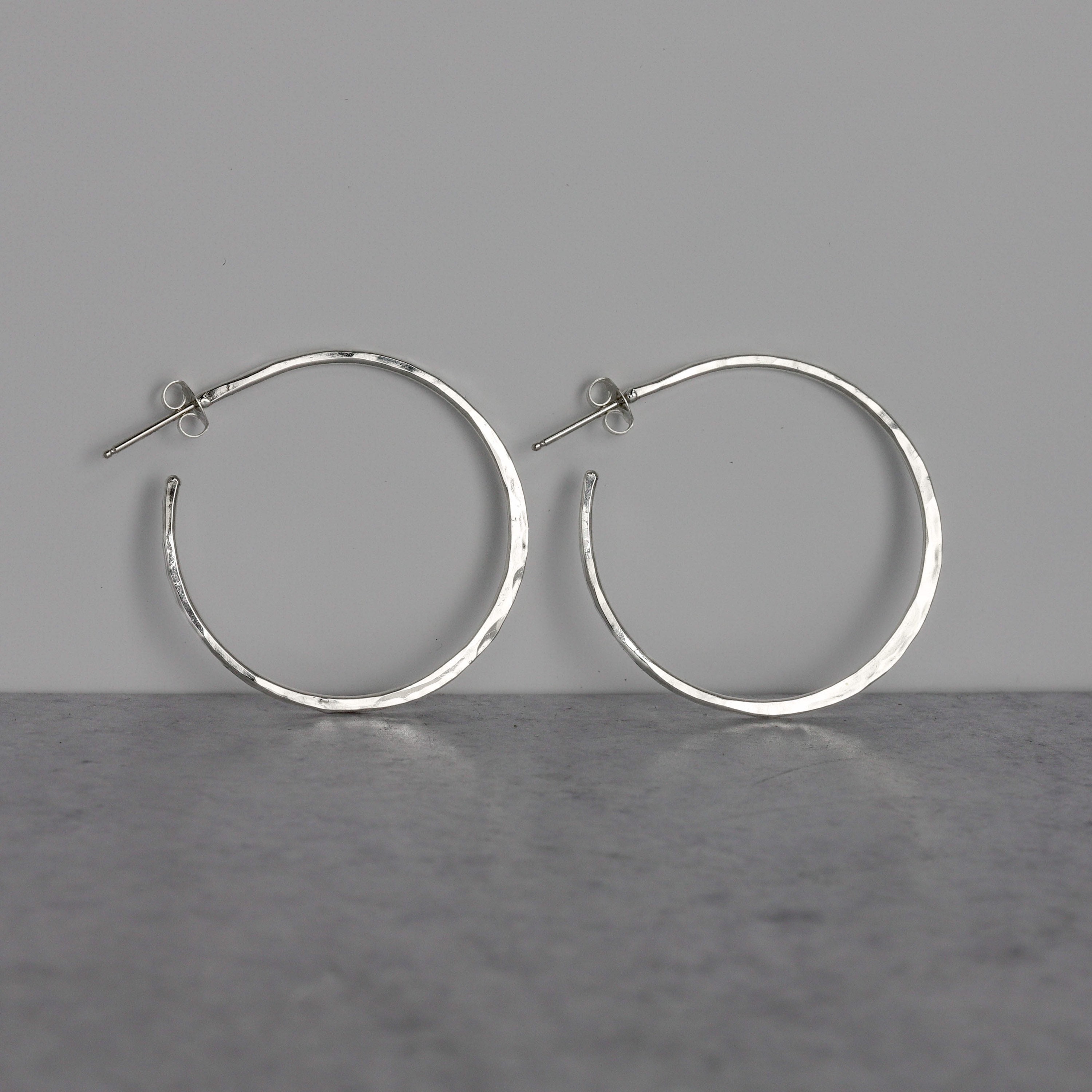 ORBIT 60mm Silver Plated Hoop Post Earrings