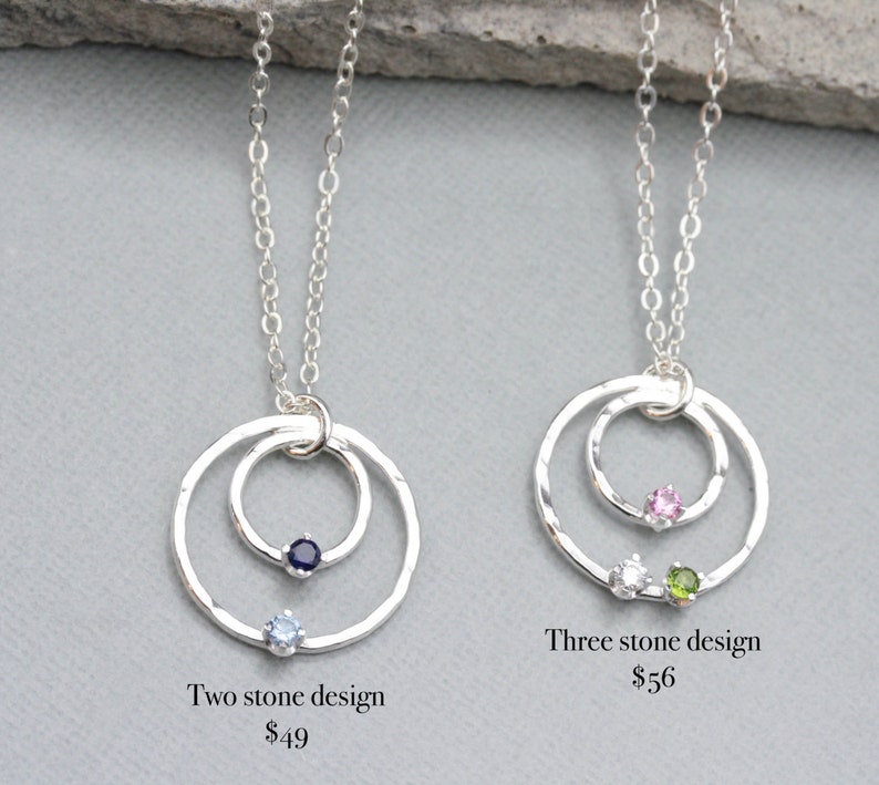 Birthstone Necklace Mother and Child Necklace Mothers - Etsy