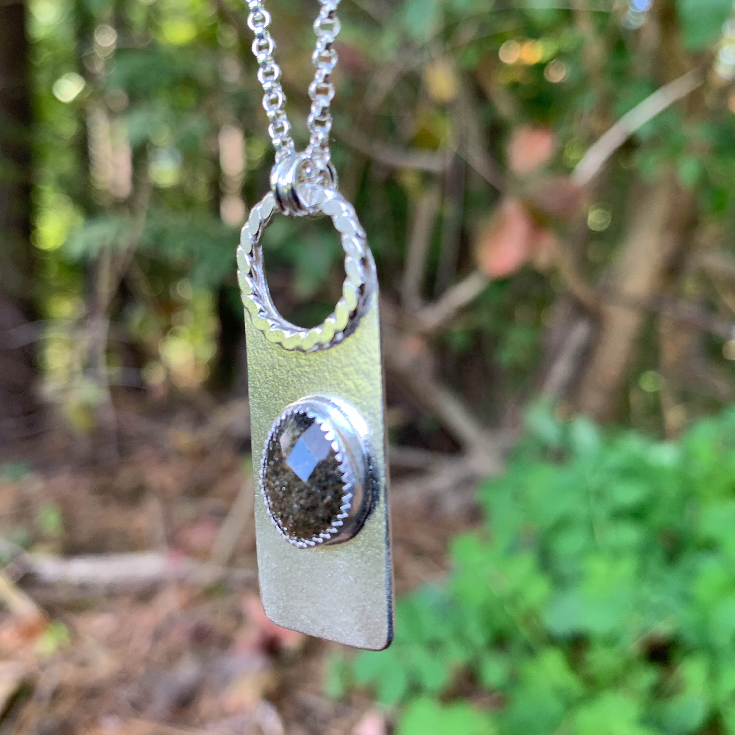 Midnight Quartzite Rectangle Necklace