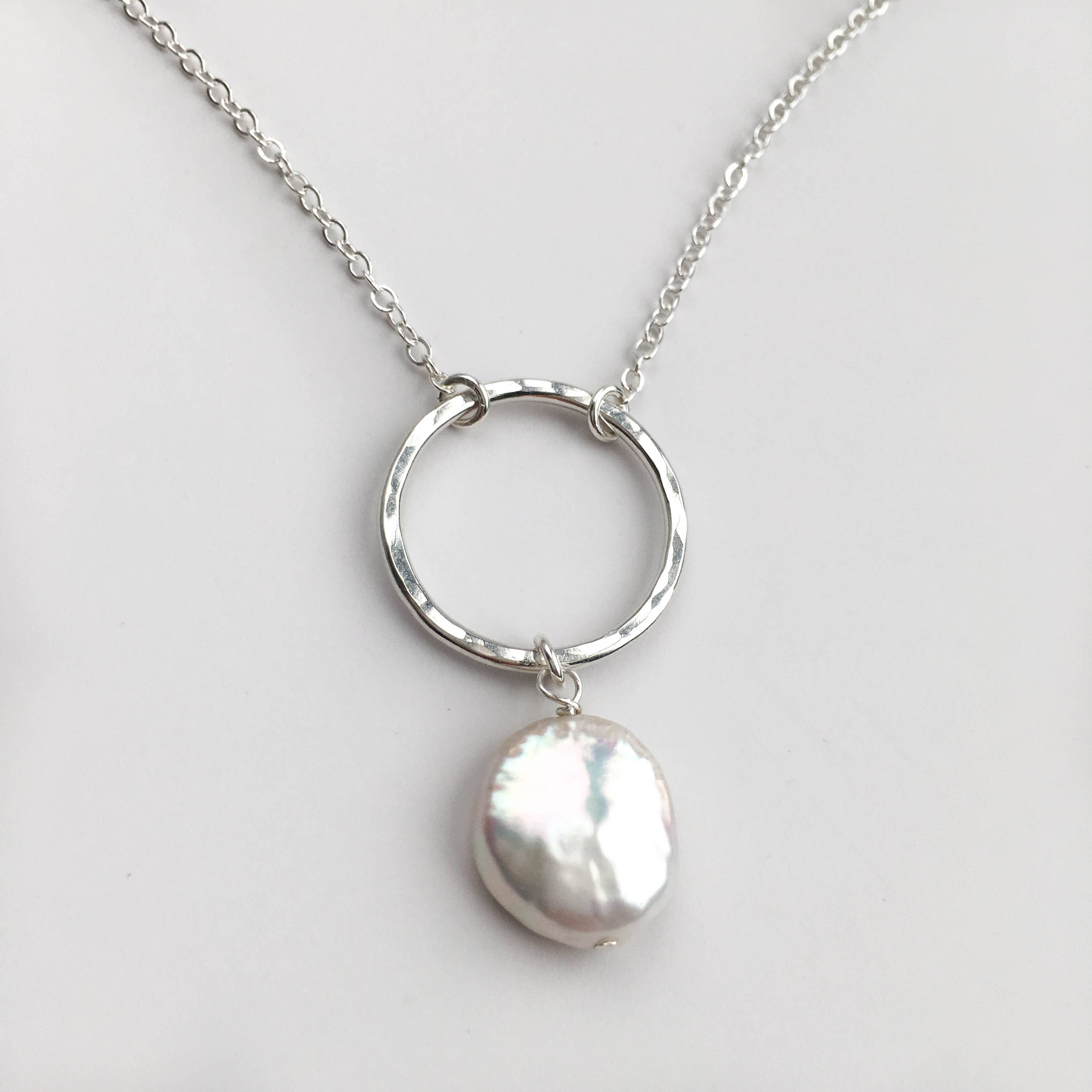 Coin Pearl Drop Necklace