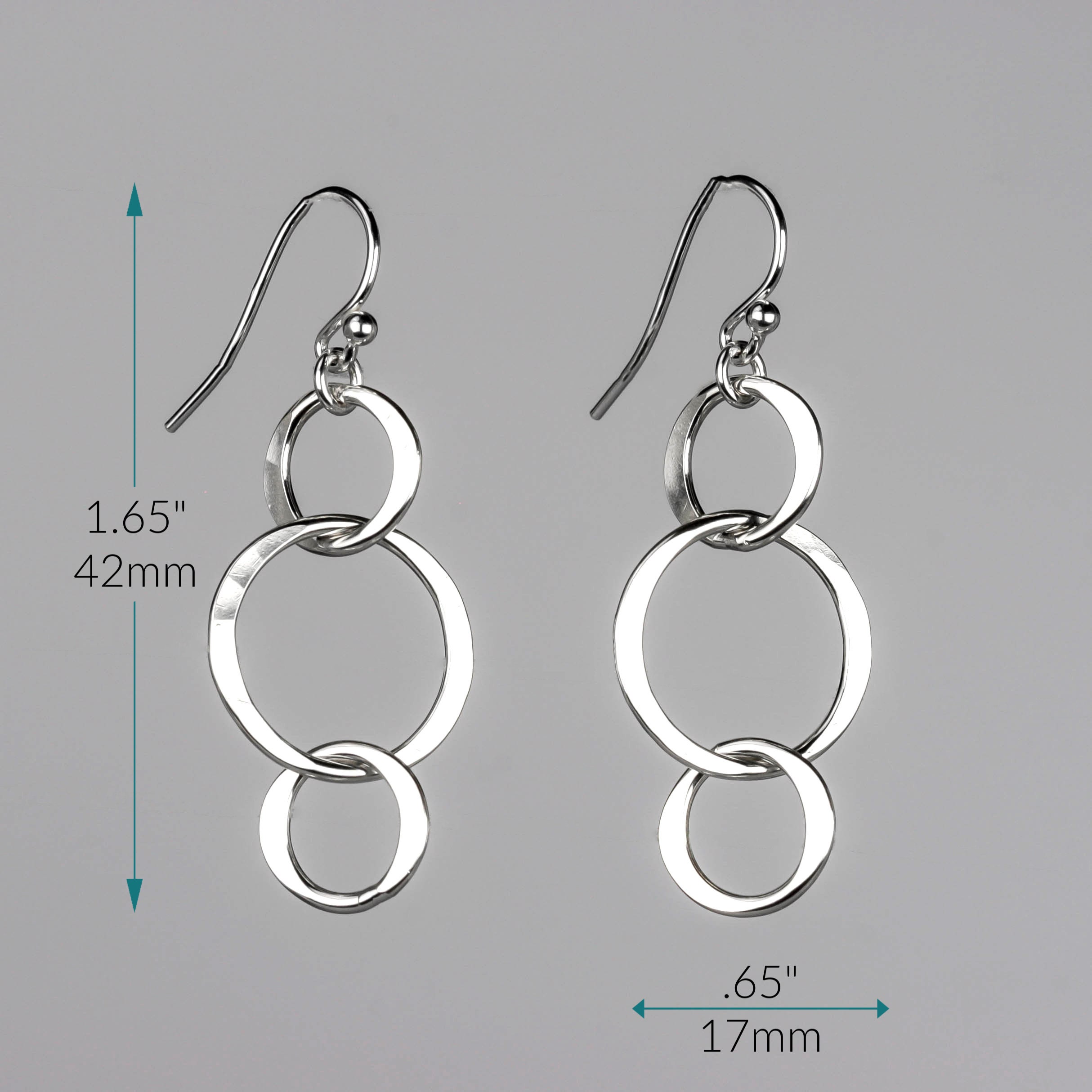 Simple Silver Circle Earrings Hammered Silver Circle Earrings Everyday  Earrings Silver Earrings Sterling Silver Dangle Earrings - Etsy