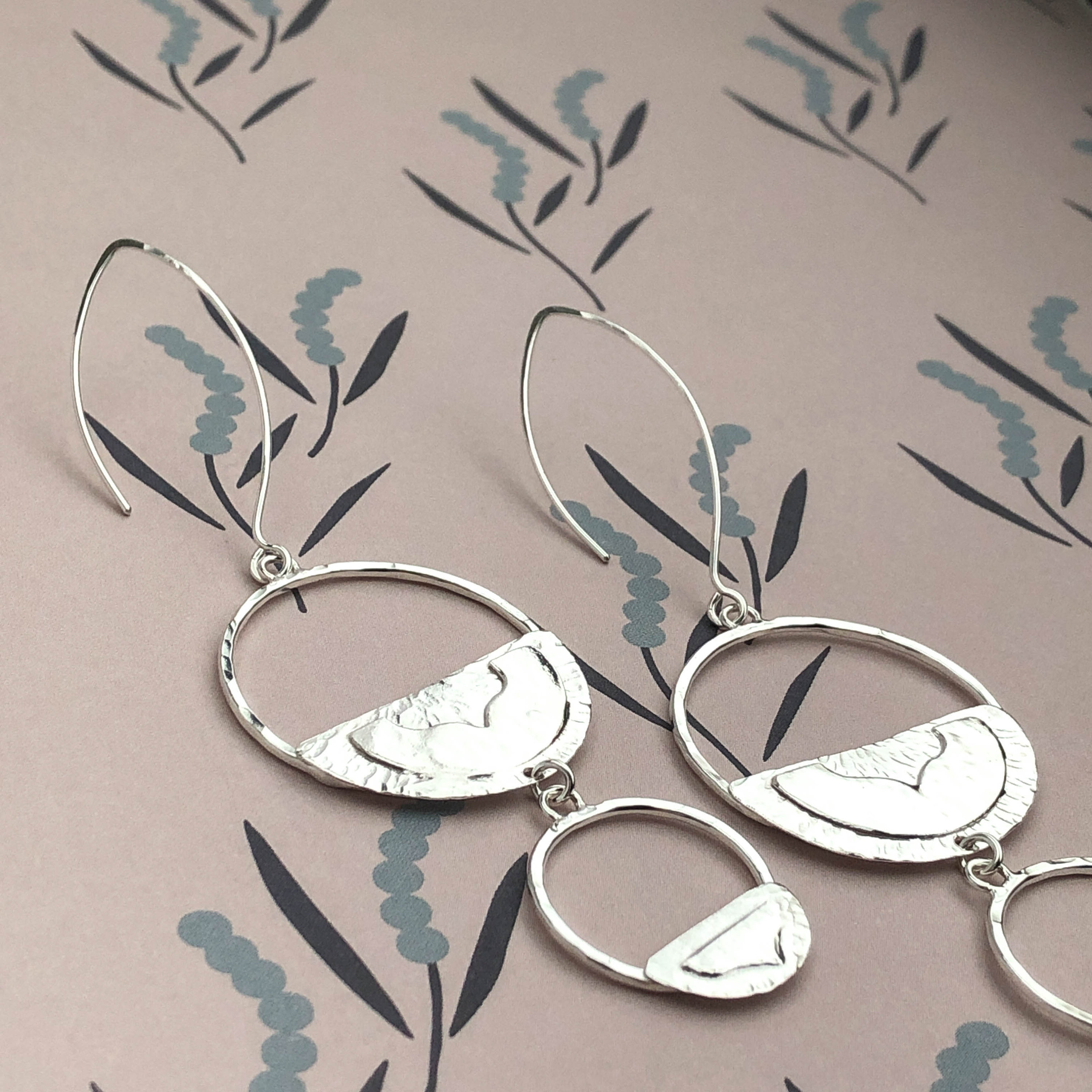 Silver Statement Dangle Earrings
