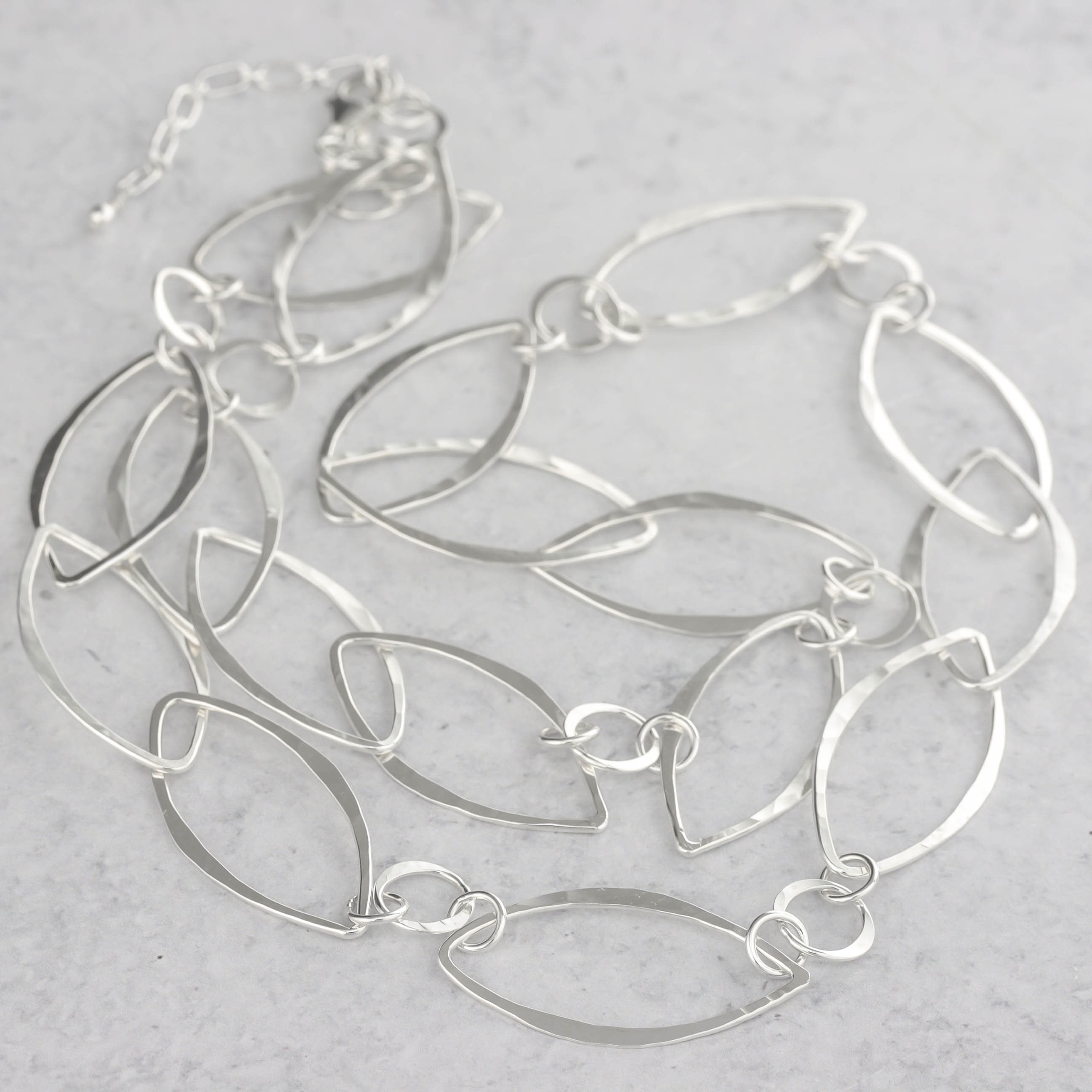 Long Handmade Sterling Silver Chain
