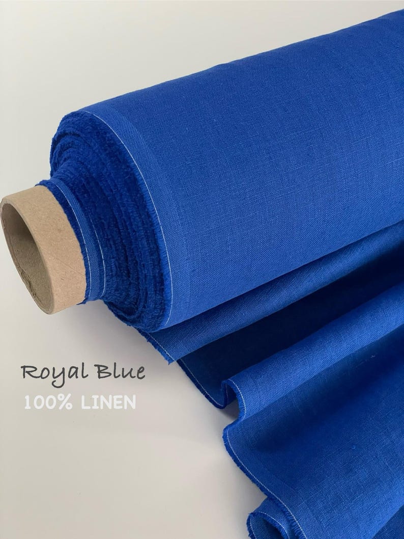 Linen Fabric Dusty Blue Color Washed and Soft European Flax Organic Linen by the yard Mid-weight linen for Sewing Dresses Bedding Home decor image 8
