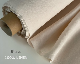Ecrufärgat tvättat linnetyg: 100 % europeiskt lin - mjukgjort och tvättat för sömnad. Vikt per meter eller yard 205 GSM