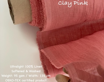 Softened Linen Gauze Fabric: European Flax, Lightweight Cheesecloth - 95 GSM