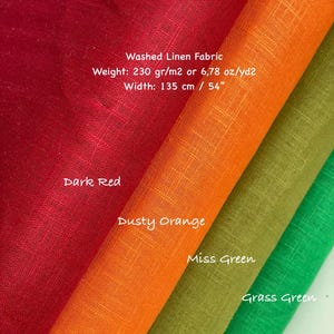 Washed 100% linen fabric by the yard Soft linen fabric for Clothing Home Decor Curtains Table Textile Breathable Clothes Weight 230 gsm image 15