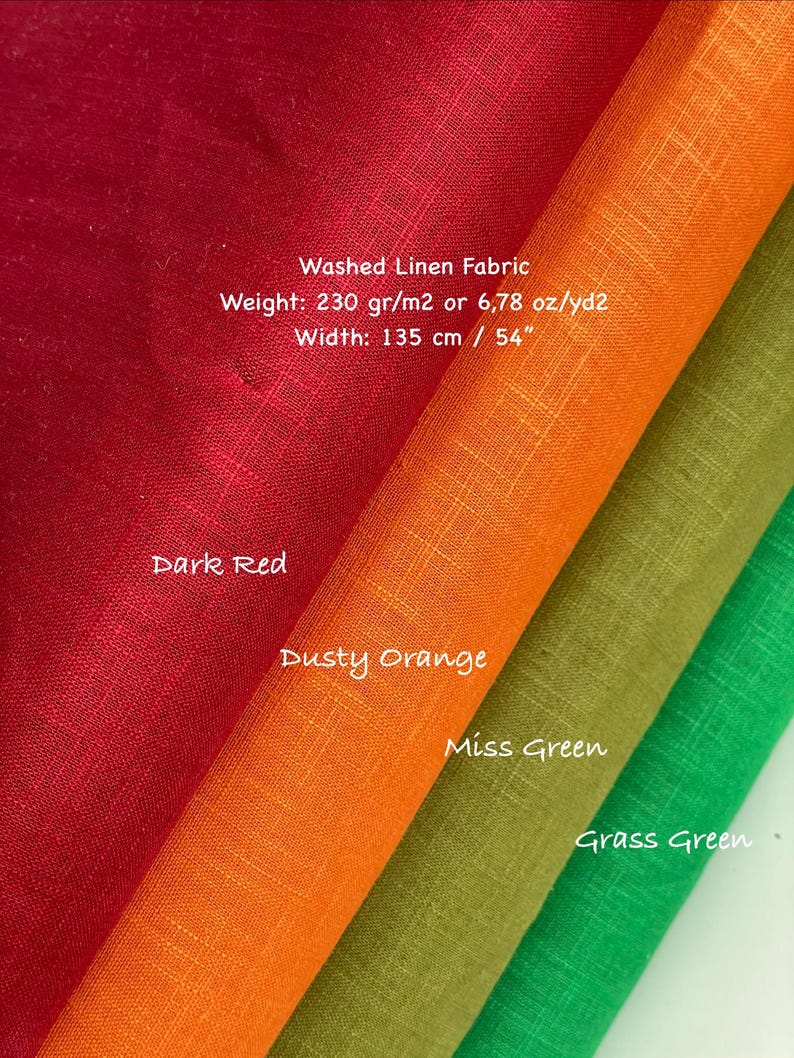 Washed 100% linen fabric by the yard Soft linen fabric for Clothing Home Decor Curtains Table Textile Breathable Clothes Weight 230 gsm image 15