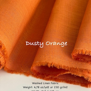 Washed 100% linen fabric by the yard Soft linen fabric for Clothing Home Decor Curtains Table Textile Breathable Clothes Weight 230 gsm image 12