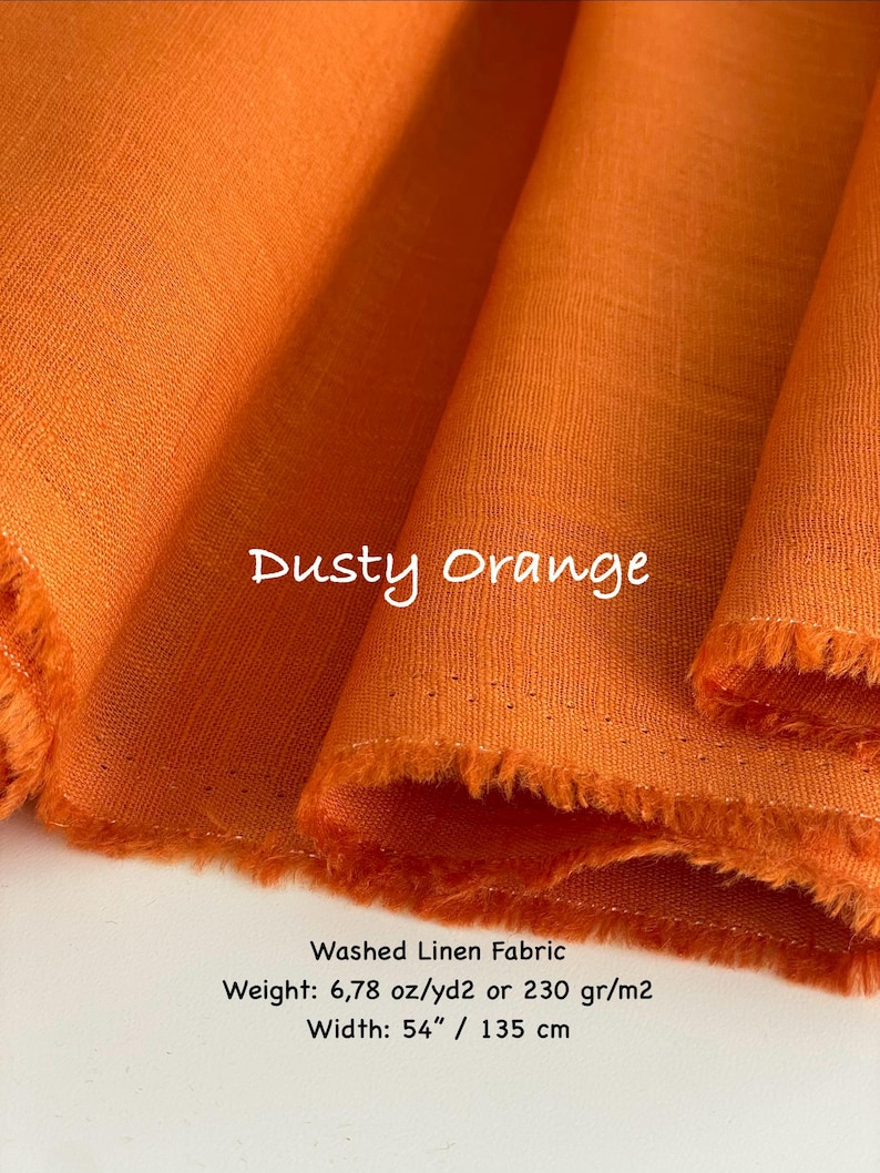 Washed 100% linen fabric by the yard Soft linen fabric for Clothing Home Decor Curtains Table Textile Breathable Clothes Weight 230 gsm image 12