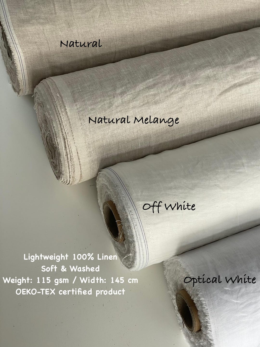 Lightweight Linen Lightweight 100% Linen Fabric by the Yard - Soft Breathable Natural ...