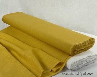 Enzyme Washed 100% Linen Fabric: Medium Weight Apparel & Home Decor