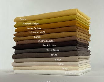 50+ Colors Pure Linen Fabric Washed & Softened Linen European Flax by the yard or meter Medium Weight Natural Fabric for Sewing Clothing