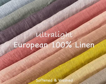 Sheer Linen Fabric for Wedding Arch Table Runners & Decor 20+ Colors OEKO TEX Certified 95 GSM European Flax Gauze Linen By The Yard Meter