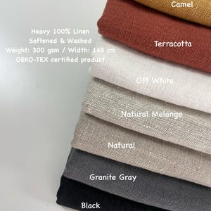 Heavyweight Linen Fabric 100% European Flax Soft Washed Linen by the yard for home decor pillows upholstery curtains table linen 300 GSM