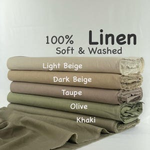 Weiches und gewaschenes 100% Leinengewebe Schüttgut oder Meterware 40+ Farben 230 g / m² 54 "breites Leinen für Heimtextilienvorhänge Bild 5