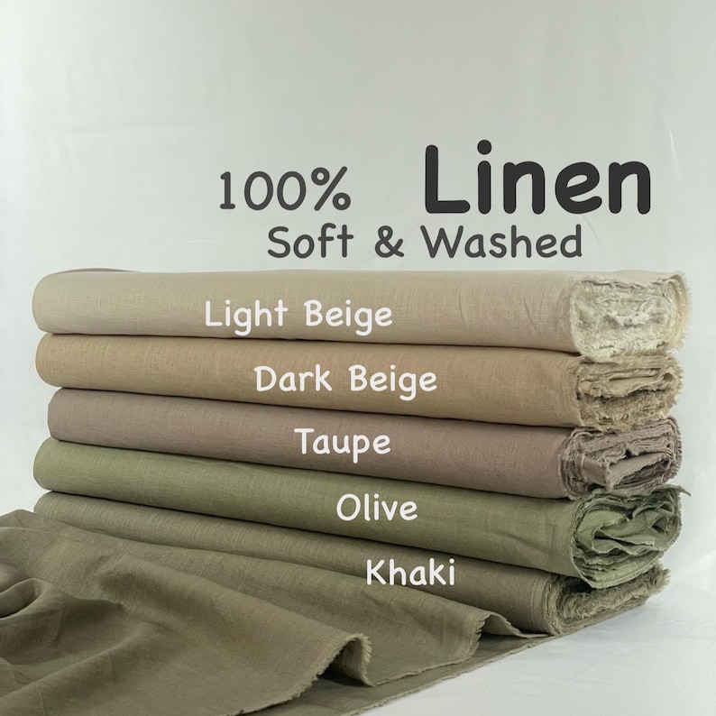Weiches und gewaschenes 100% Leinengewebe Schüttgut oder Meterware 40+ Farben 230 g / m² 54 "breites Leinen für Heimtextilienvorhänge Bild 5