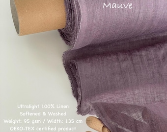 Soft Washed Linen Gauze Fabric: European Flax, Lightweight Cheesecloth - 95 GSM