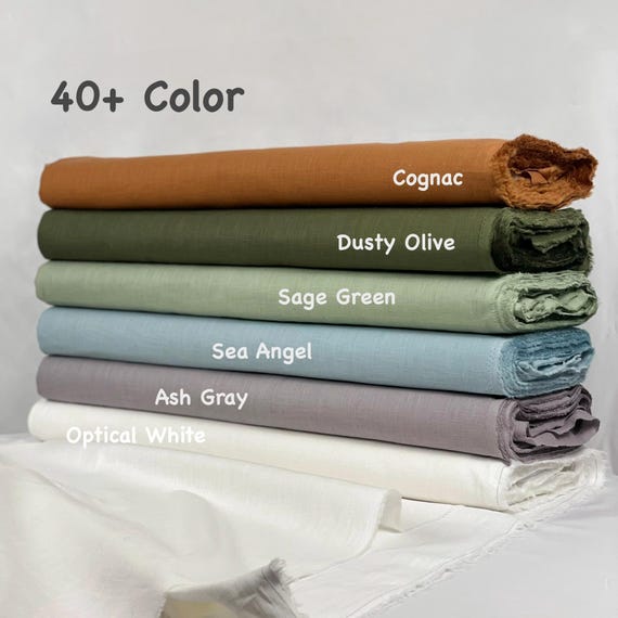 Soft and Washed 100% Linen Fabric by the yard or by the meter 40+ Colors 230 gsm 6.78 oz/yd2 54" wide linen for Home Textile Curtains