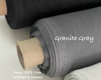 Tejido de lino europeo de alta densidad, lavado y suavizado: lino natural, decoración del hogar y tapicería - 300 g/m²