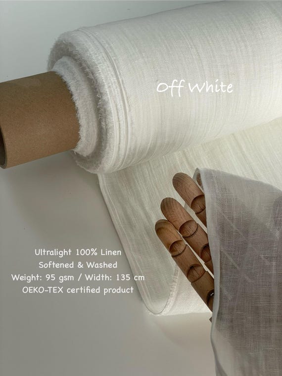 Thin curtain linen fabric white lightweight linen gauze fabric cheesecloth fabric for curtains delicate home textile 95gsm by the yard meter