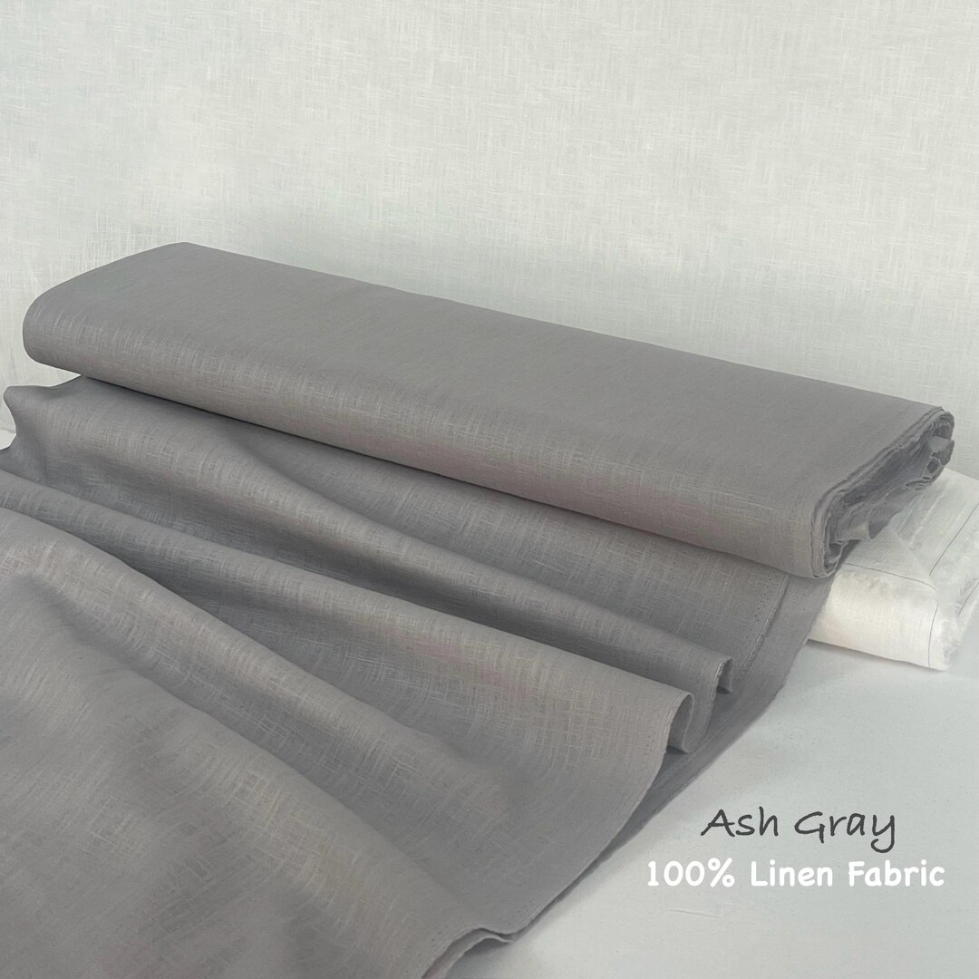Gray Rattan Linen Soft Washed Gray Linen Fabric: 100% Linen, 230 Gr/m2, for Sewing ...