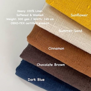 Chocolate Brown Heavyweight Linen Fabric 100% European Flax 300 GSM Durable - Elegant- Perfect for Home Textiles image 4