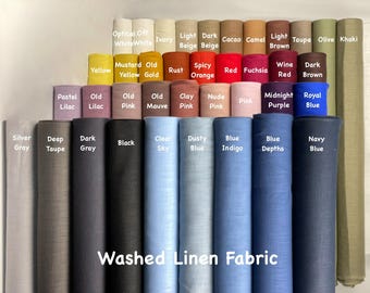 Washed 100% linen fabric by the Soft linen fabric for Clothing Home Decor Curtains Table Textile Breathable Clothes by Yard Weight 230 gsm