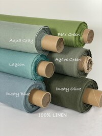 100% Washed linen Fabric by the yard Softened European flax Linen Natural fabric for dressmaking by meter  OEKO-Tex certified Flax fabric