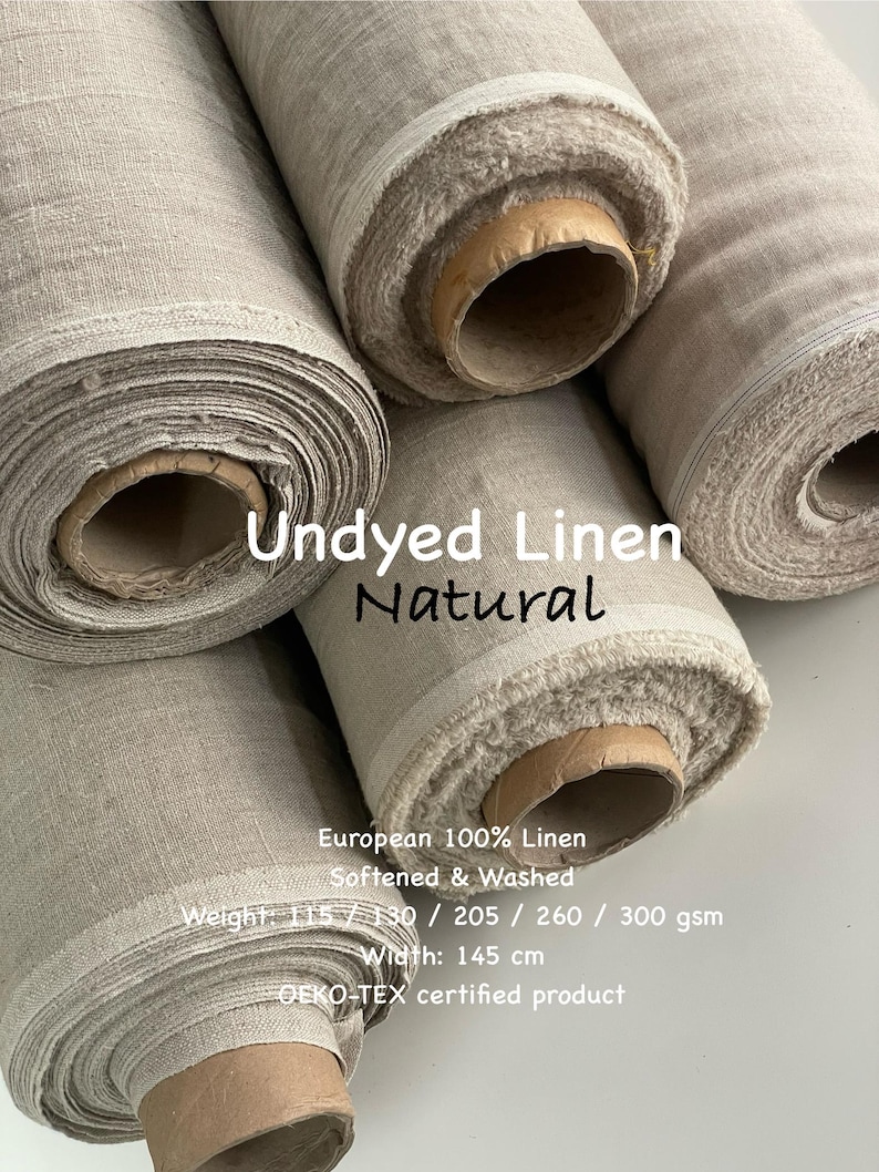 Visual Reference: Natural Linen Fabric By The Yard 100 European Flax 115
