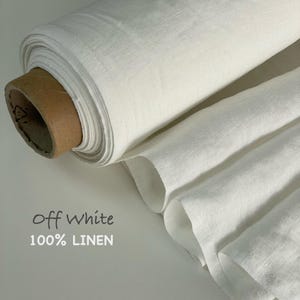 Milchweißer Leinenstoff Natürlich erweicht gewaschener europäischer Flachs Mittleres Gewicht 205 g / m² Schüttgut OEKO-Tex zertifiziertes Off White Gewebe