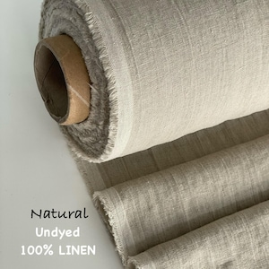 Linen Fabric Dusty Blue Color Washed and Soft European Flax Organic Linen by the yard Mid-weight linen for Sewing Dresses Bedding Home decor image 12