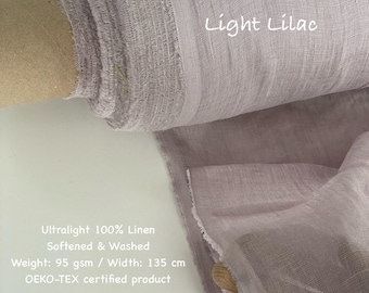 Lightweight 100% linen gauze fabric 95 gsm European Flax Soft Washed Linen Cheesecloth Fabric by the yard or meter Thin Curtain Linen