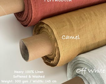 Tela de lino de alta densidad: lino europeo de 300 g/m² para tapicería y decoración del hogar, cortada a medida - Metro