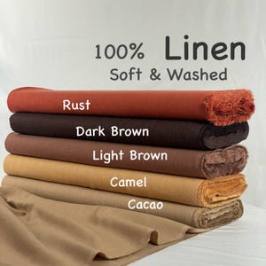 Soft Linen Fabric: Midnight Purple, Washed Flax , Weight 230 GSM - By The Meter image 8