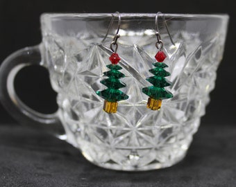 Crystal Christmas Tree Earrings