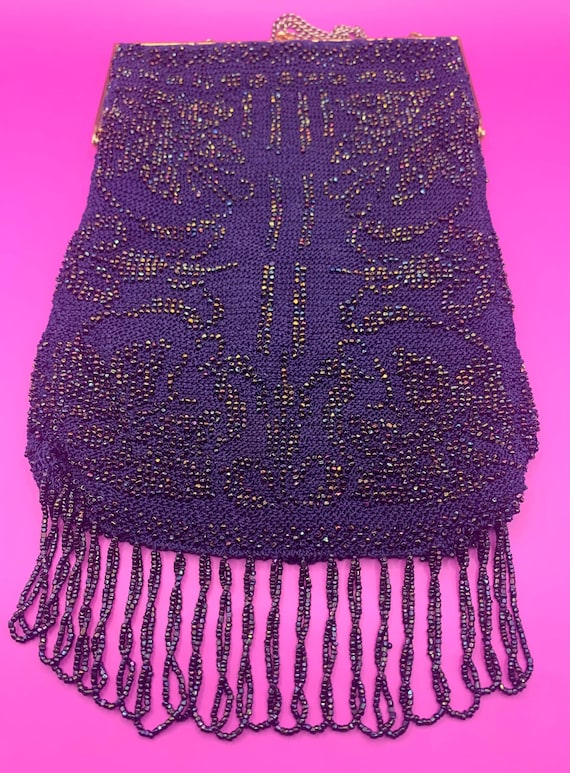 Dramatic Vintage Beaded Evening Bag - image 1