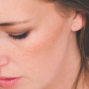 Small ear climber, dainty silver ear climber, minimal ear climber, dainty silver ear pins, delicate ear climbers, Minimal Cuff Earrings