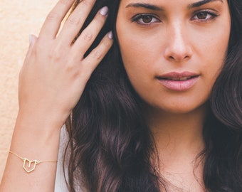 Gold geometric bracelet