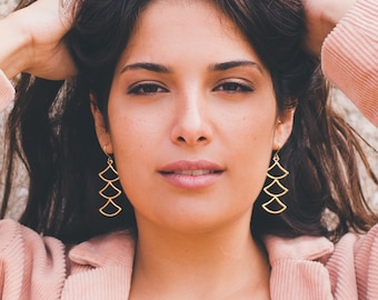 Geometric gold earrings