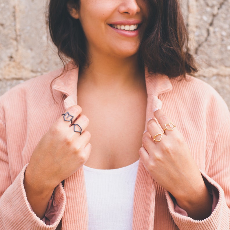 Statement gold ring image 8