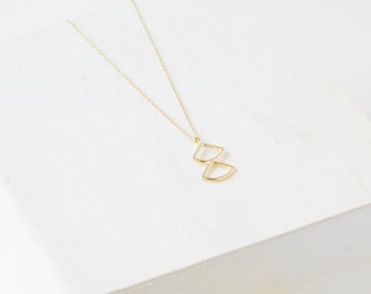 Geometric gold necklace
