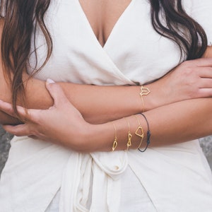 Pulsera del corazón de oro, regalo del día de las madres, 3 mejores amigos, pulsera de la hermana, regalo del aniversario, regalo del cumpleaños 30, pulsera Femme imagen 5