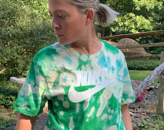Sport Swoosh Tie-Dye Swoosh Vintage Inspired Unisex T-shirt • Reverse Bleached Swoosh Sport Tee for Women & Men • Just Do It