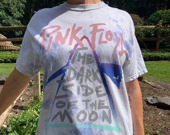 Pink Floyd Tie-Dye T-shirt Dark Side of the Moon Vintage Inspired  • 70's Rock Band Tie Dye Tee • 60's Rocker Band Tee